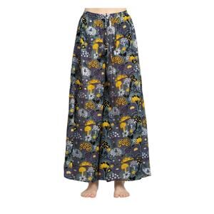 Lakhays Mushroom Boho Festival Fairycore Wide Leg Pants Sz S/M Hippie